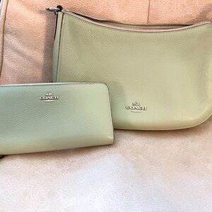 Mint Green Coach And Wallet Set